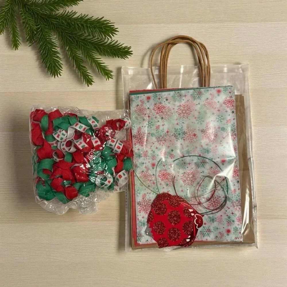 Set of 4 - Festive All in One Gift Bag Set- 4 Count
